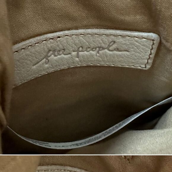 🐢 Free People Bright Lights Leather Crossbody Phone Wallet Tan NWOT - Picture 3 of 12